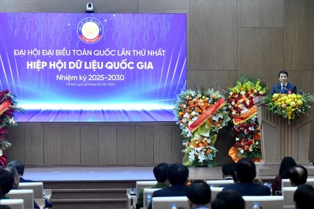 Đại hội đại biểu toàn quốc lần thứ nhất Hiệp hội Dữ liệu quốc gia, nhiệm kỳ 2025-2030. (Ảnh: ĐĂNG KHOA)