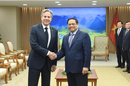 Thủ tướng Phạm Minh Chính đón Bộ trưởng Ngoại giao Hoa Kỳ Antony Blinken.