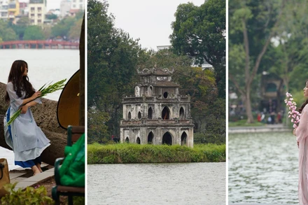 [Ảnh] Trào lưu chụp ảnh áo dài đón Tết của giới trẻ Hà Nội