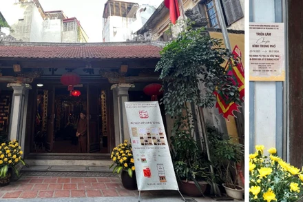 Đình Tú Thị nằm yên bình ngay đầu con phố Yên Thái, phường Hàng Gai, quận Hoàn Kiếm, thành phố Hà Nội.