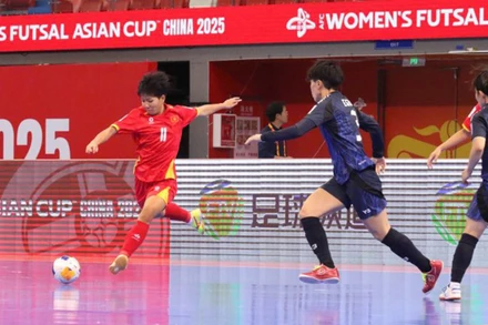Đội tuyển futsal nữ Việt Nam đã không thể tạo nên bất ngờ trước đối thủ mạnh. (Ảnh: VFF)