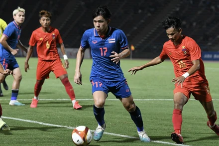U22 Thái Lan thi đấu ung dung nhưng đủ để làm chủ thế trận trước U22 Myanmar. (Ảnh: FAT)
