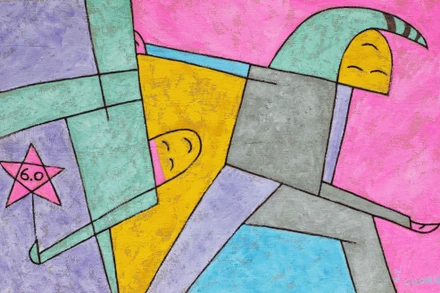 Một tác phẩm của họa sĩ Lê Thiết Cương tại Triển lãm "Thu 6.0".