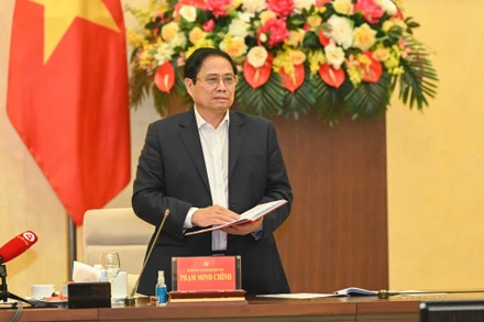 Thủ tướng Phạm Minh Chính phát biểu ý kiến tại hội nghị. (Ảnh: DUY LINH)