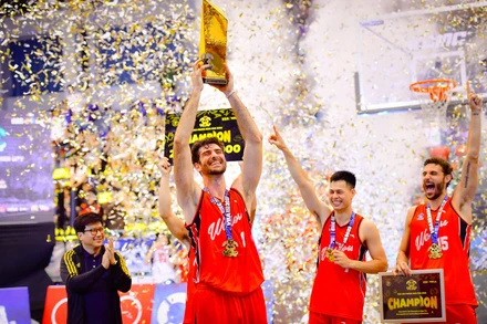 Thang Long Warriors vô địch nội dung bóng rổ chuyên nghiệp nam (Men Pro) của VBA 3x3 Prime 2023. (Ảnh: VBA)
