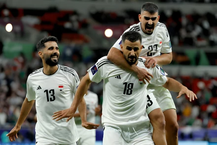 Cầu thủ Hussein lập cú đúp giúp Iraq giành chiến thắng trước Nhật Bản. (Ảnh: Reuters)
