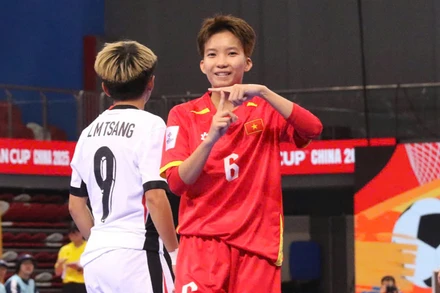 Đội tuyển futsal nữ Việt Nam khởi đầu thuận lợi. (Ảnh: VFF)