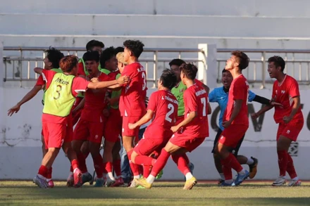 Các cầu thủ trẻ của PVF ăn mừng chức vô địch. (Ảnh: VFF)