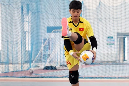 Các thành viên đội tuyển futsal Việt Nam chuẩn bị cho Vòng chung kết futsal nữ châu Á 2025 từ ngày 7/5. (Ảnh: VFF)