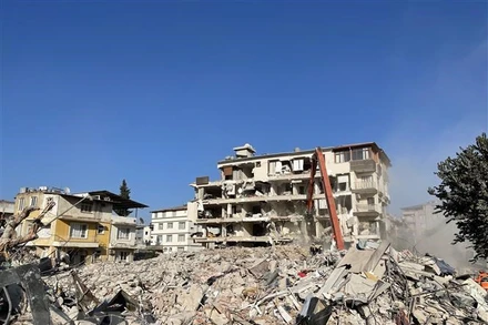 Khu vực hứng chịu động đất tại Antakya, thủ phủ tỉnh Hatay. (Ảnh: TTXVN)