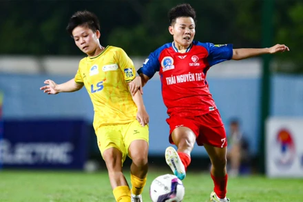 TP Hồ Chí Minh I và Thái Nguyên T&T hòa kịch tính. (Ảnh: VFF)