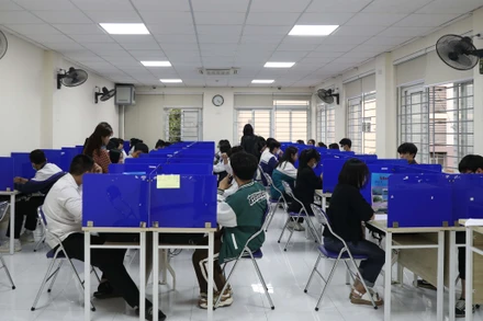 Thí sinh dự thi Đánh giá năng lực học sinh THPT đợt 2, năm 2023 của Đại học Quốc gia Hà Nội.