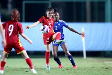 U17 nữ Việt Nam chấp nhận thua sát nút U17 nữ Philippines. (Ảnh: VFF)