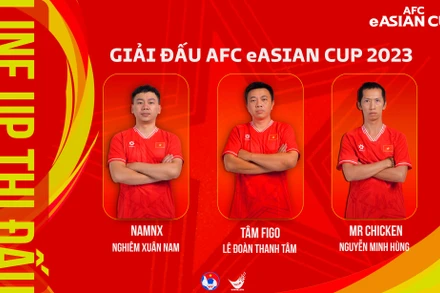3 tuyển thủ đội tuyển eFootball Việt Nam tham dự eAsian Cup 2023. (Ảnh: VFF)