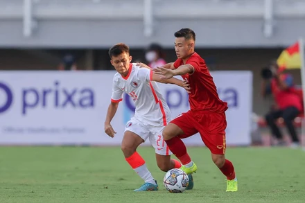 U20 Việt Nam lấn lướt so với U20 Hồng Kông (Trung Quốc). (Ảnh: AFC)
