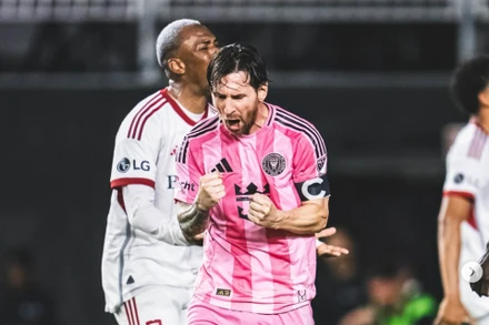 Messi ăn mừng bàn thắng vào lưới Toronto FC. (Ảnh: Inter Miami CF)