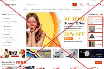 Trang thương mại điện tử giả mạo. (Ảnh: Công an cung cấp)