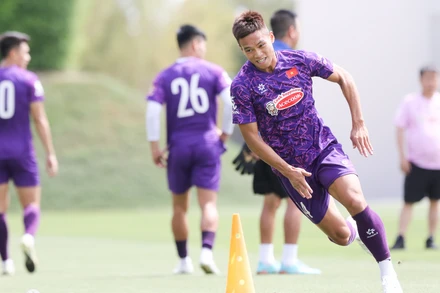 Các cầu thủ tích cực chuẩn bị cho giải đấu quan trọng của khu vực châu Á. (Ảnh: VFF)