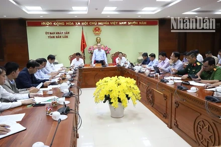 Chủ tịch Ủy ban nhân dân tỉnh Đắk Lắk Phạm Ngọc Nghị phát biểu chỉ đạo trong cuộc họp tháo gỡ khó khăn trong quá trình thi công Dự án đầu tư xây dựng đường bộ cao tốc Khánh Hòa-Buôn Ma Thuột giai đoạn 1.