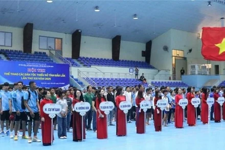 Vận động viên các đoàn tham gia Hội thi thể thao các dân tộc thiểu số tỉnh Đắk Lắk lần thứ XXI năm 2025.