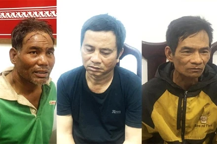 3 đối tượng Y Ju Niê, Nay Tam và Nay Yên tại cơ quan Công an. (Ảnh: Công an Đắk Lắk)