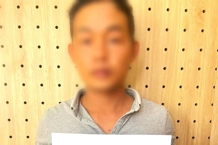 Đối tượng Nguyễn Minh Hậu tại cơ quan Công an.