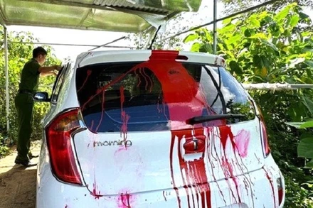 Xe gia đình phóng viên báo Tuổi Trẻ tại Đắk Lắk bị tạt sơn vào ngày 30/4/2023.
