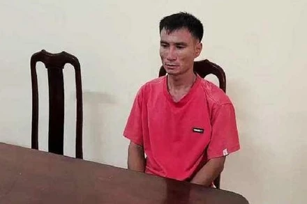 Đối tượng Viên Đình Mạnh tại cơ quan Công an.