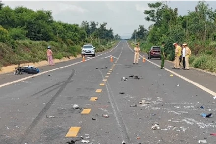 Hiện trường vụ tai nạn. (Ảnh: VKSND)