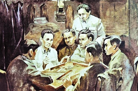 Hội nghị thành lập Đảng Cộng sản Việt Nam năm 1930. (Ảnh: PHAN KẾ AN)