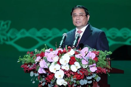 Thủ tướng Phạm Minh Chính phát biểu ý kiến tại buổi lễ. 