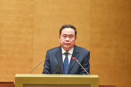 Chủ tịch Quốc hội Trần Thanh Mẫn phát biểu bế mạc phiên chất vấn và trả lời chất vấn. (Ảnh: DUY LINH)