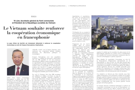 Bài viết của Tổng Bí thư, Chủ tịch nước Tô Lâm trên tạp chí Influences. (Ảnh: baoquocte.vn)