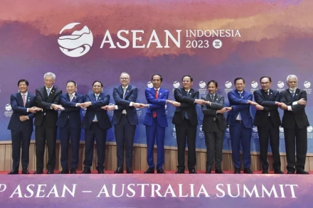 Thủ tướng Phạm Minh Chính và các Trưởng đoàn dự Hội nghị Cấp cao ASEAN-Australia lần thứ 3 chụp ảnh chung. (Ảnh: Dương Giang-TTXVN) 