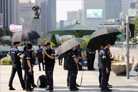 Nắng nóng tại Seoul, Hàn Quốc. (Ảnh: Yonhap/TTXVN)