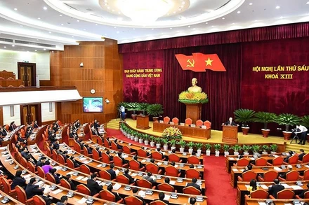 Quang cảnh Hội nghị Trung ương 6, khóa XIII. (Ảnh ĐĂNG KHOA)