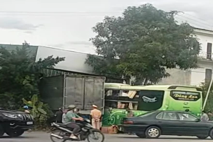 Hiện trường vụ tai nạn giao thông.