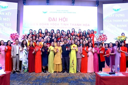 Các đại biểu tham dự Đại hội Liên đoàn Yoga tỉnh Thanh Hóa.