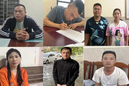 Các đối tượng trong đường dây buôn bán ma túy bị bắt giữ.