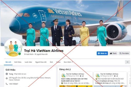 Hình ảnh một trang mạng xã hội giả mạo.