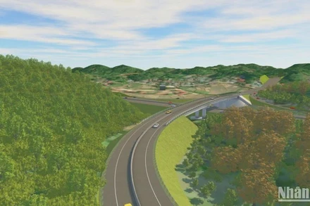 Phối cảnh 3D một đoạn tuyến dự án đường cao Chợ Mới-Bắc Kạn.