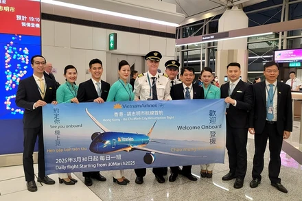 Vietnam Airlines chính thức mở lại đường bay kết nối Thành phố Hồ Chí Minh với Hong Kong (Trung Quốc).