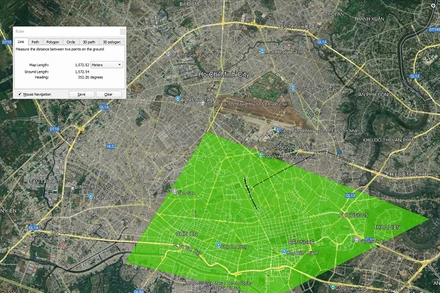 Vùng cấm bay trên không phận Thành phố Hồ Chí Minh (VVP4-màu xanh).