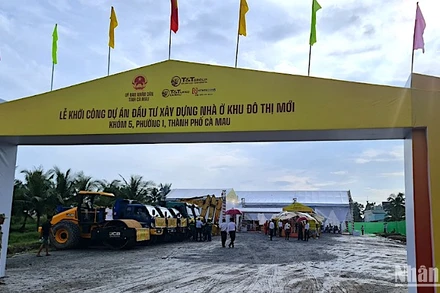 Khu vực khởi công dự án nhà ở đô thị hơn 1.000 tỷ đồng tại Cà Mau vào chiều 10/12.