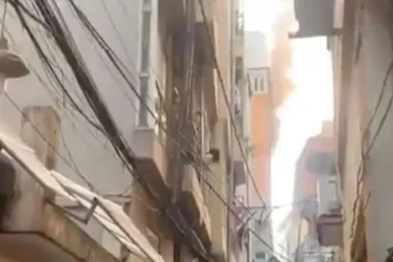 Khu vực xảy ra cháy tại ngõ 355 đường Xuân Đỉnh, phường Xuân Đỉnh, Hà Nội. (Ảnh: Người dân cung cấp)