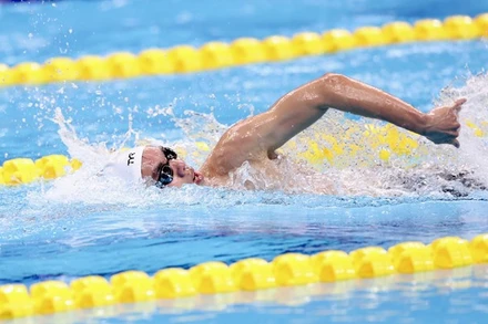 Vận động viên Nguyễn Huy Hoàng. (Ảnh: Hoàng Linh/TTXVN)