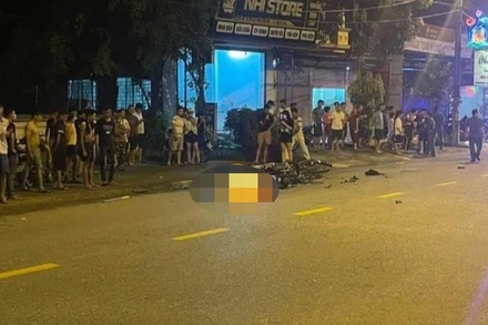 Hiện trường vụ tai nạn. (Ảnh: Ban An toàn giao thông tỉnh Vĩnh Phúc)