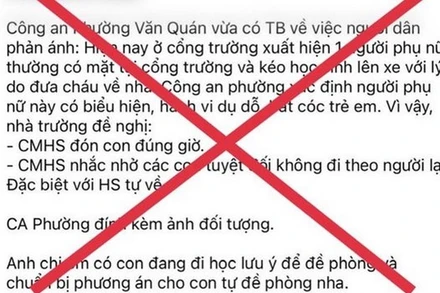 Hình ảnh thông tin lan truyền trên mạng xã hội là sai sự thật. (Ảnh: Chụp màn hình)