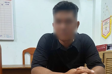 Đối tượng tại trụ sở công an