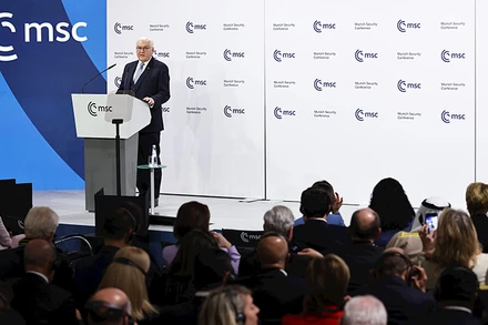 Tổng thống Đức phát biểu tại lễ khai mạc Hội nghị An ninh Munich lần thứ 61. (Ảnh Tân Hoa xã)